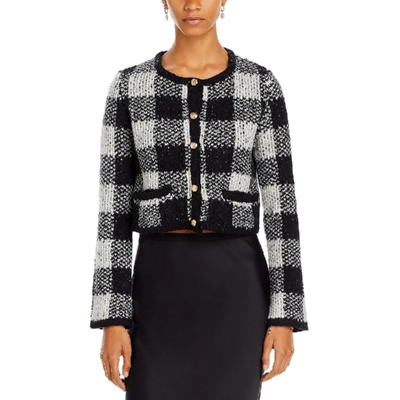 Sea New York Womens Checkered Long Sleeve Cardigan SweaterWaterproof cardigan