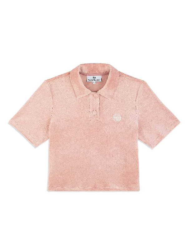 Slim-fit polo shirtAdele Velour Polo- Pale Mauve