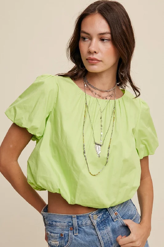 Lime Green Short Sleeve Bubble TopDistressed Short Sleeve TopsDistressed Short Sleeve Tops