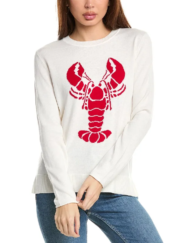 Embroidered Knit TopsHannah Rose Lobster Intarsia Cashmere-Blend Sweater