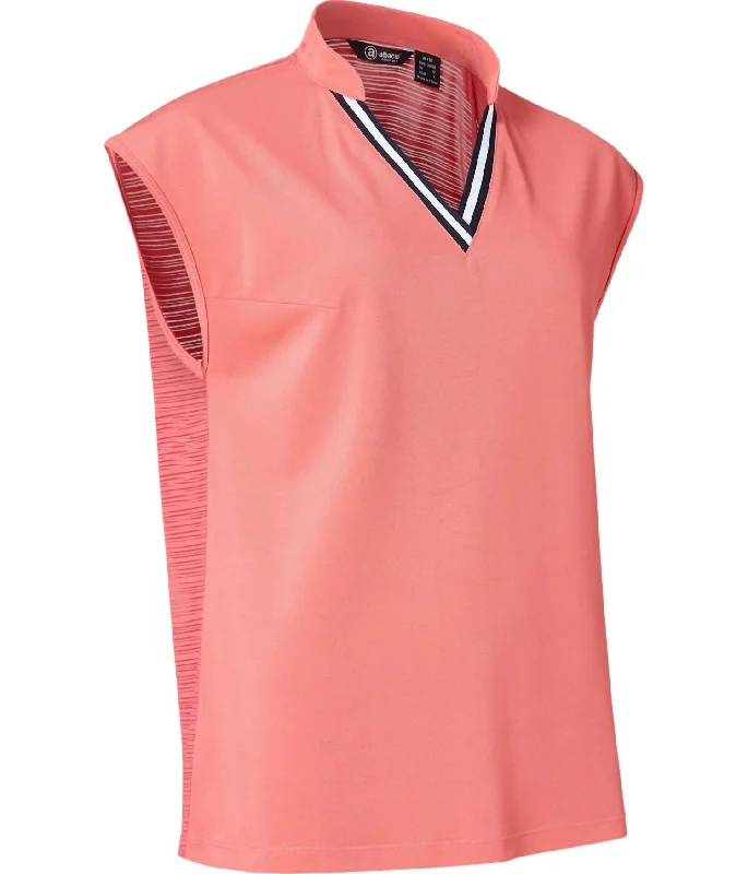 Mesh polo shirtWomen Sandy Cupsleeve Polo In Exotic Coral