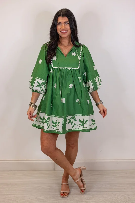 Glorious Green Babydoll Dress