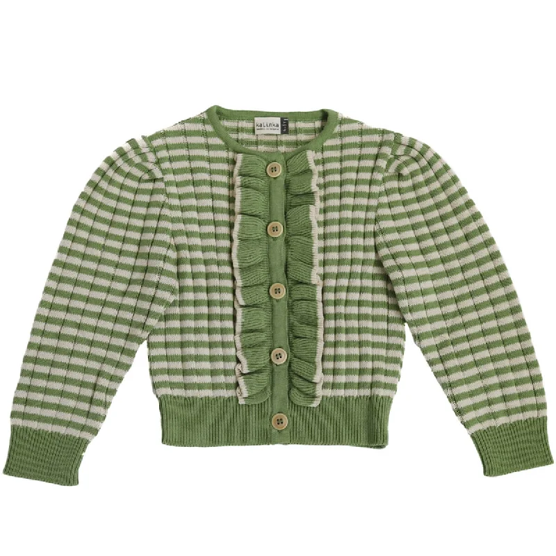 Willow Cardigan in Forest by Kalinka - Last Ones In Stock - 4-6 YearsConvertible cardigan