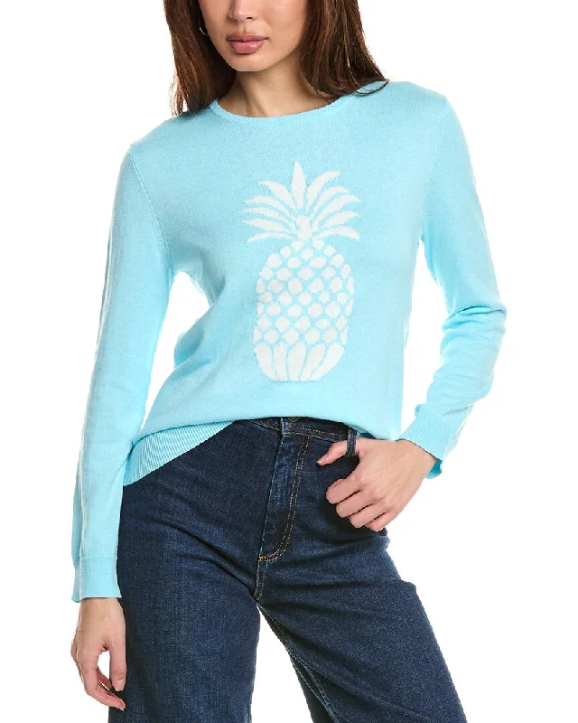 Skateboard Knit TopsHannah Rose Pineapple Intarsia Cashmere-Blend Sweater