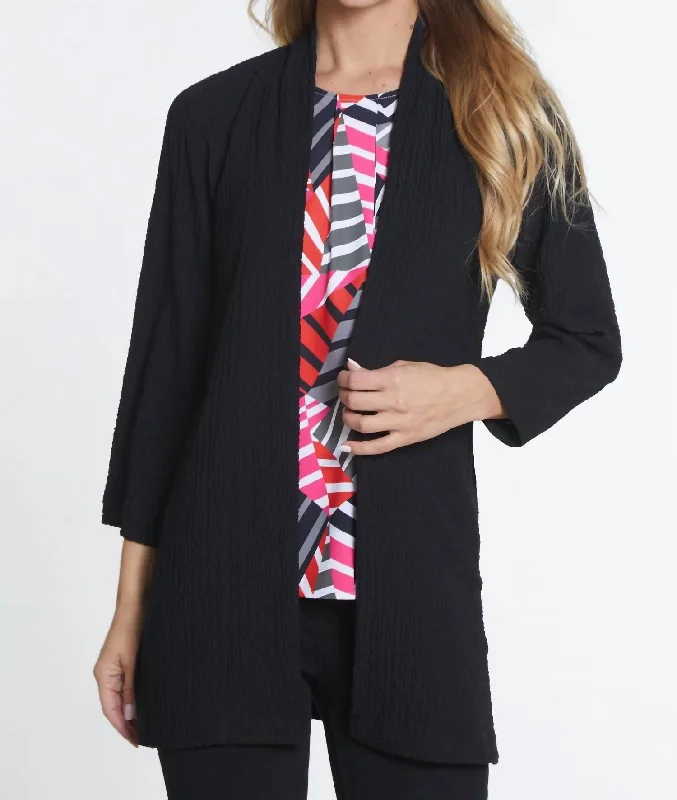 Logo Knit TopsSet-In Kimono In Black