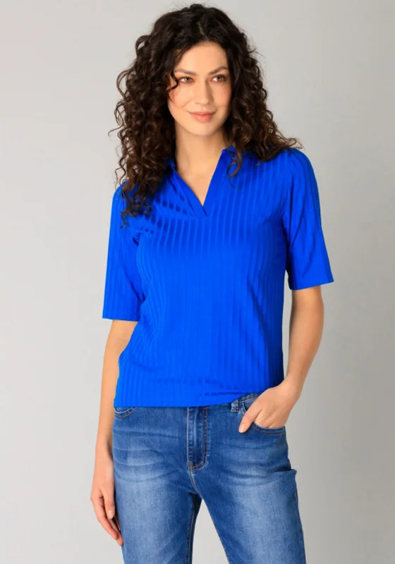 Bold polo shirtYest Reyna Ribbed Polo T Shirt, Blue