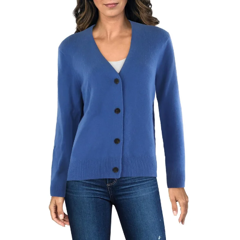 Vince Womens Cashmere Button Up Cardigan SweaterAsymmetric cardigan