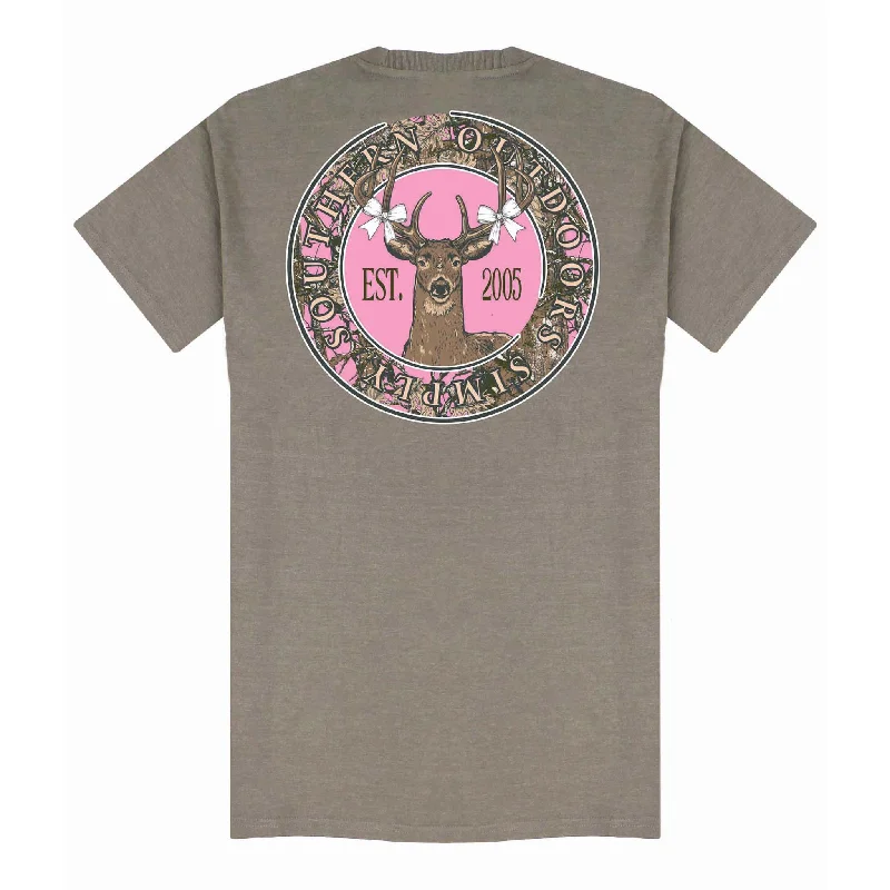 Deer Circle Short Sleeve T-ShirtRetro Short Sleeve TopsRetro Short Sleeve Tops