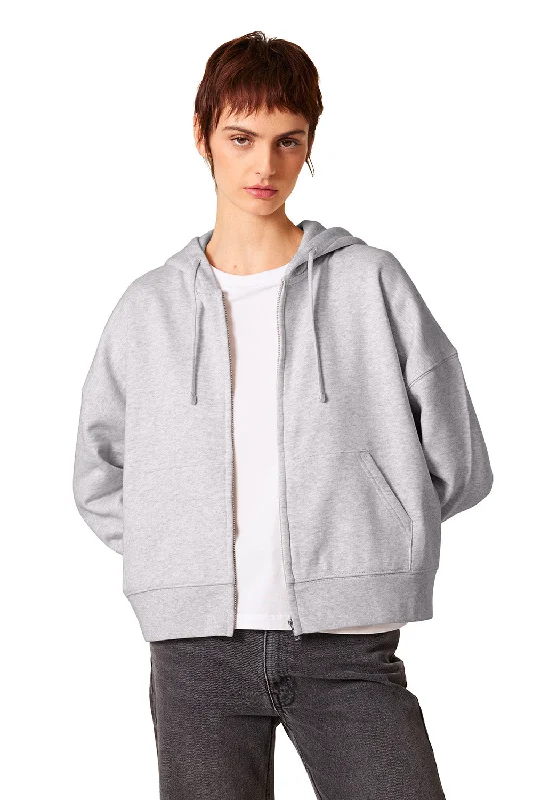 Compression SweatshirtsStanley/Stella Womens Ida Full Zip Hooded Sweatshirt Hoodie w/ Pockets - Heather Cool Grey - NEW