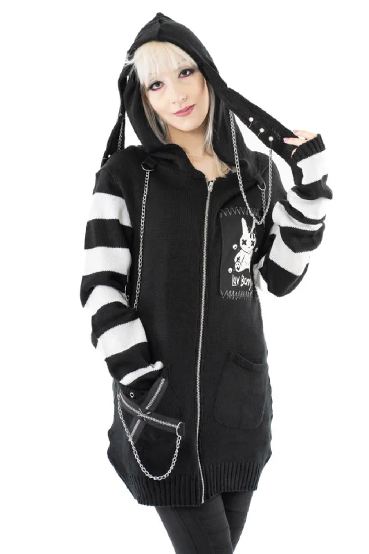 LB Voodoo Bunny Cardigan [Black/White]Monochrome cardigan