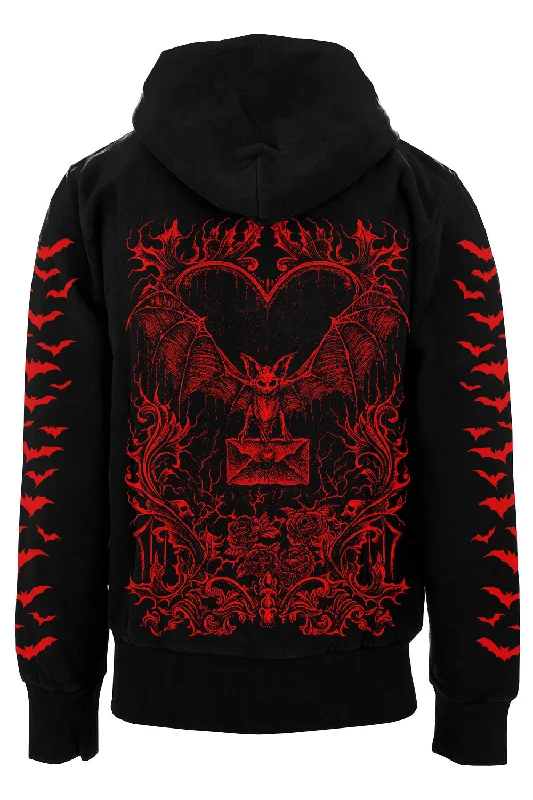 Hemp SweatshirtsBat Romance Hoodie [BLOOD RED]