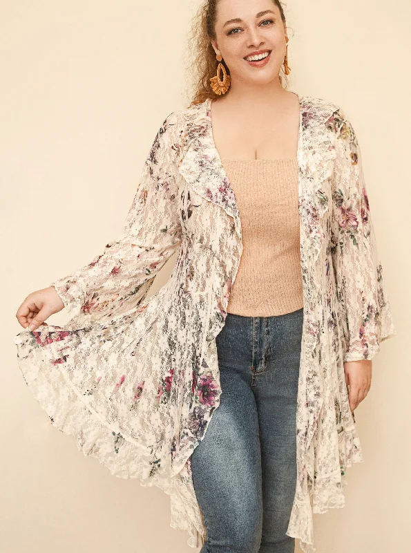 Sunrise and Sunshine Laced Crochet Bohemian Cardigan-CHFPadded cardigan