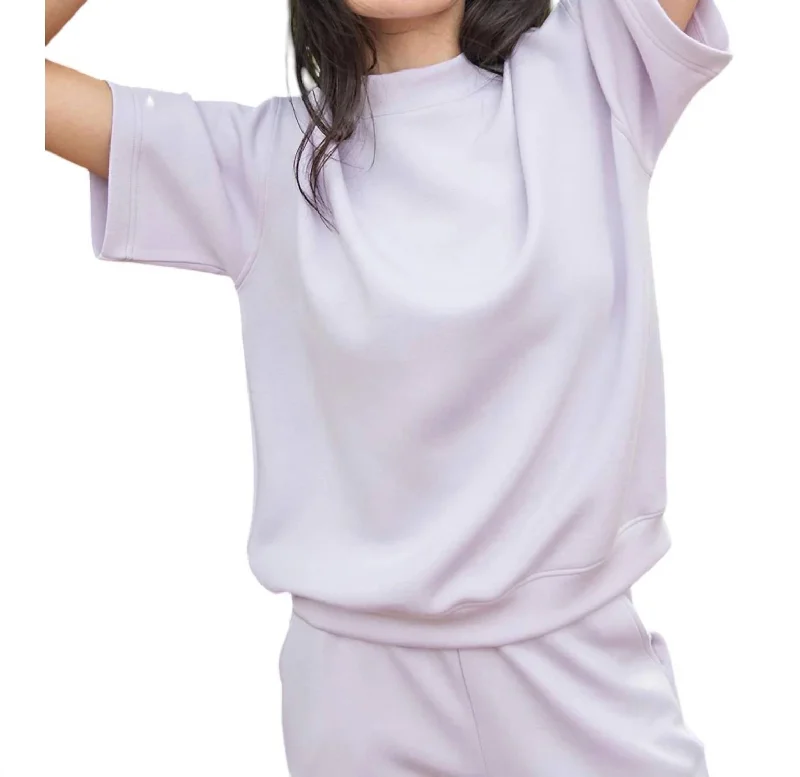 Modal Short Sleeve Top In LavenderMetallic Short Sleeve TopsMetallic Short Sleeve Tops