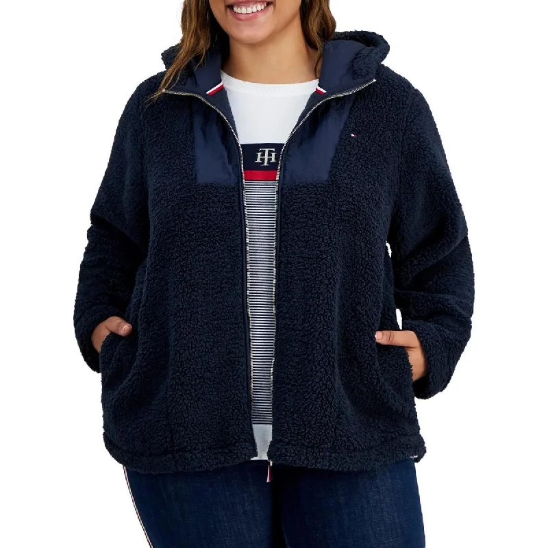 Oversized HoodiesPlus Womens Hooded Sherpa Teddy Coat