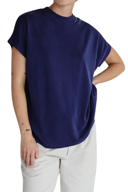 Modal Short Sleeve Top In Navy BlueTravel Short Sleeve TopsTravel Short Sleeve Tops