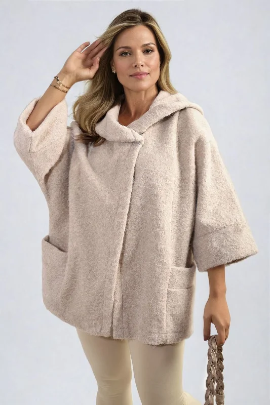 Cowl Neck Oversized Cape JacketEco-friendly cardigan