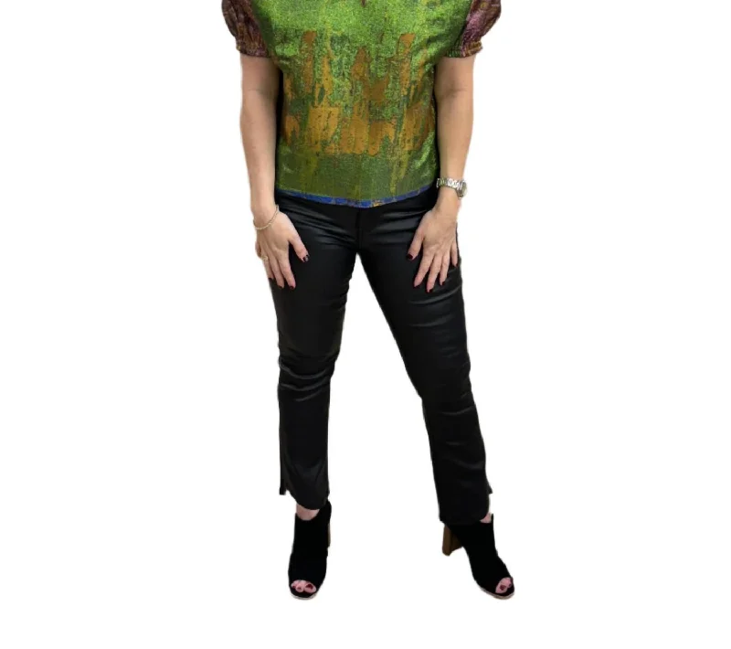 Short Sleeve Top In Metallic GreenStreetwear Short Sleeve TopsStreetwear Short Sleeve Tops