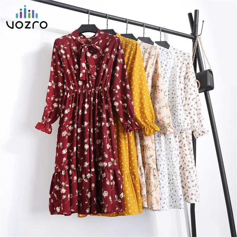 VOZRO Chiffon Shivering Sexy Winter Maxi Party Long Autumn Bodycon Dress Elegant Women Vestido Dresses Clothes Befree Vintage