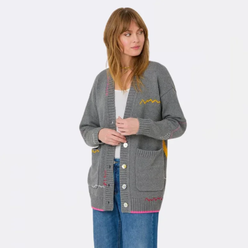 Poppy Cardigan Smiley (Gray)Work cardigan