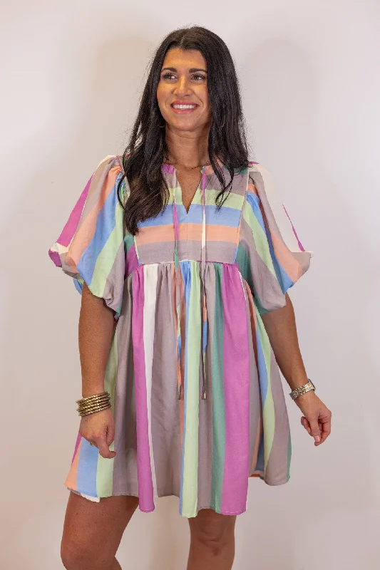 Joyful Stripes Multicolor Dress