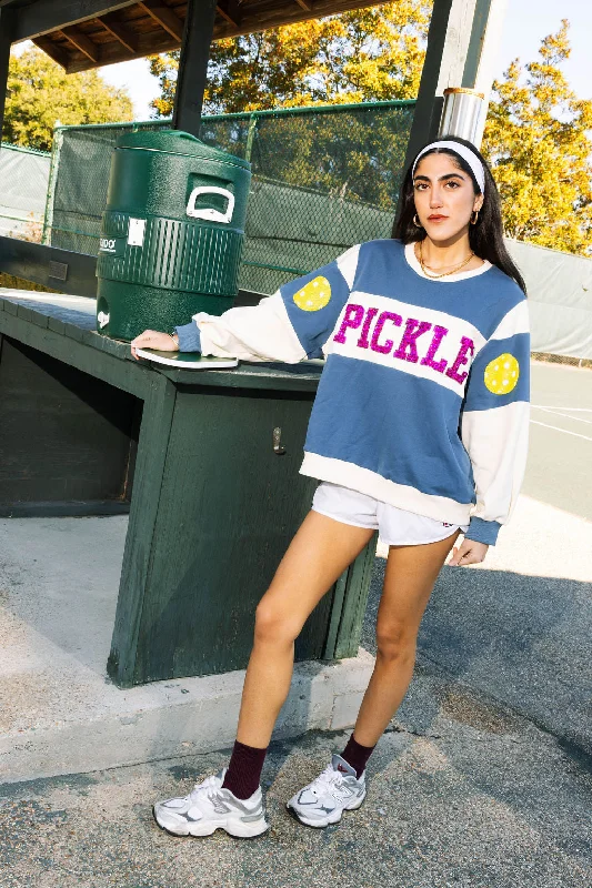 Lace-Up HoodiesNavy, Cream & Pink Jewel Pickle Ball Sweatshirt