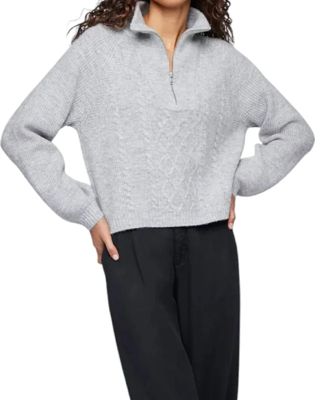 Fleece Knit TopsGeorgie Sweater In Heather Grey