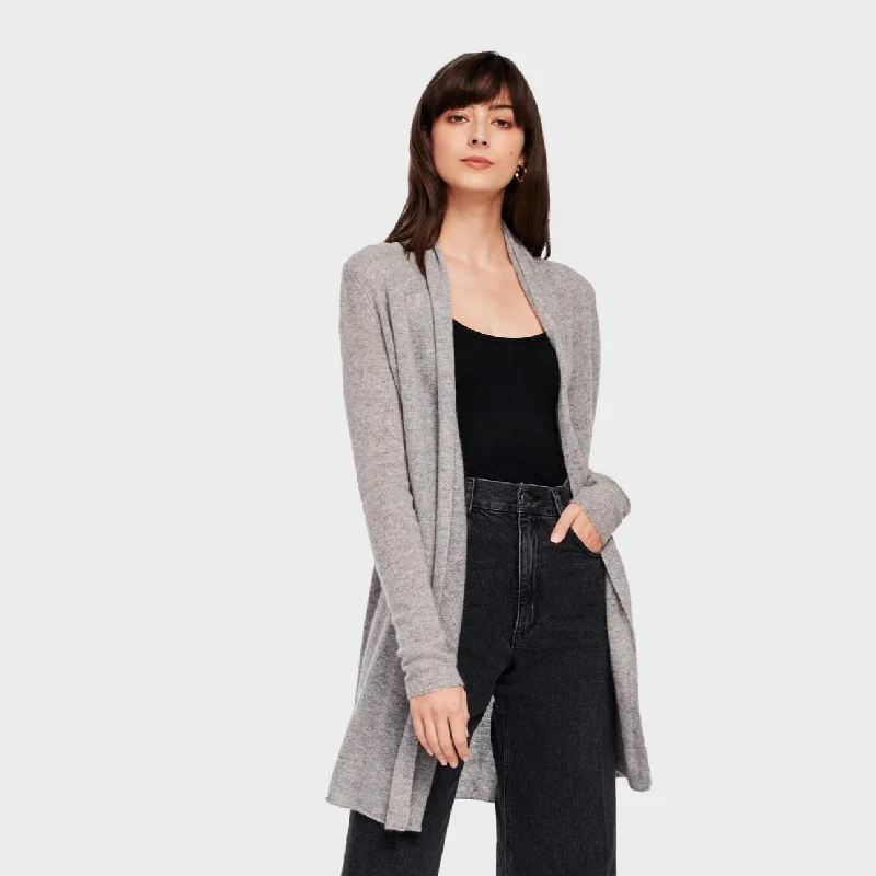 Essential Cashmere Trapeze Cardigan (Heather Grey)Custom cardigan