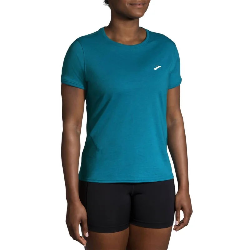 Women's Distance Short Sleeve 2.0 Shirt In Heather LagoonSlim Fit Short Sleeve TopsSlim Fit Short Sleeve Tops