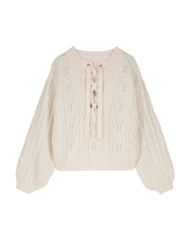 Asymmetrical Knit TopsWomen's Cozy Beja Sweater In Cream