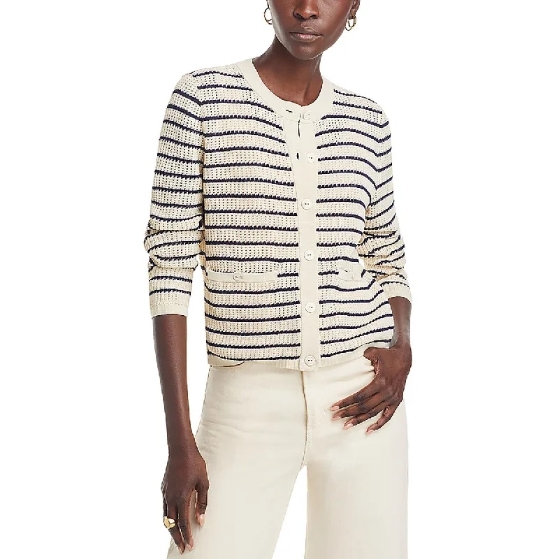 Rag & Bone Womens Viola Striped Textured Cardigan SweaterEco-friendly cardigan