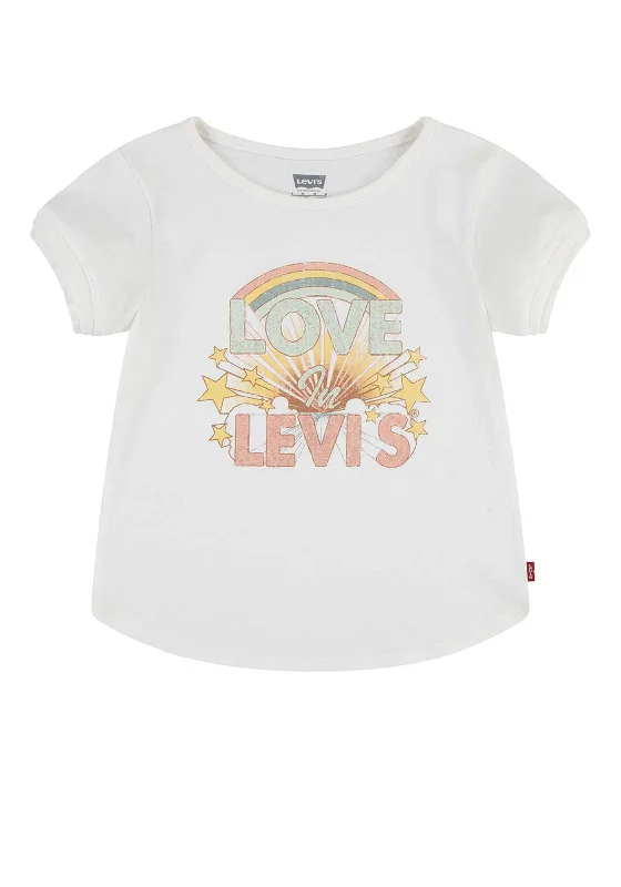 Levi’s Girls Love Print Short Sleeve Tee, WhiteSilk Short Sleeve TopsSilk Short Sleeve Tops