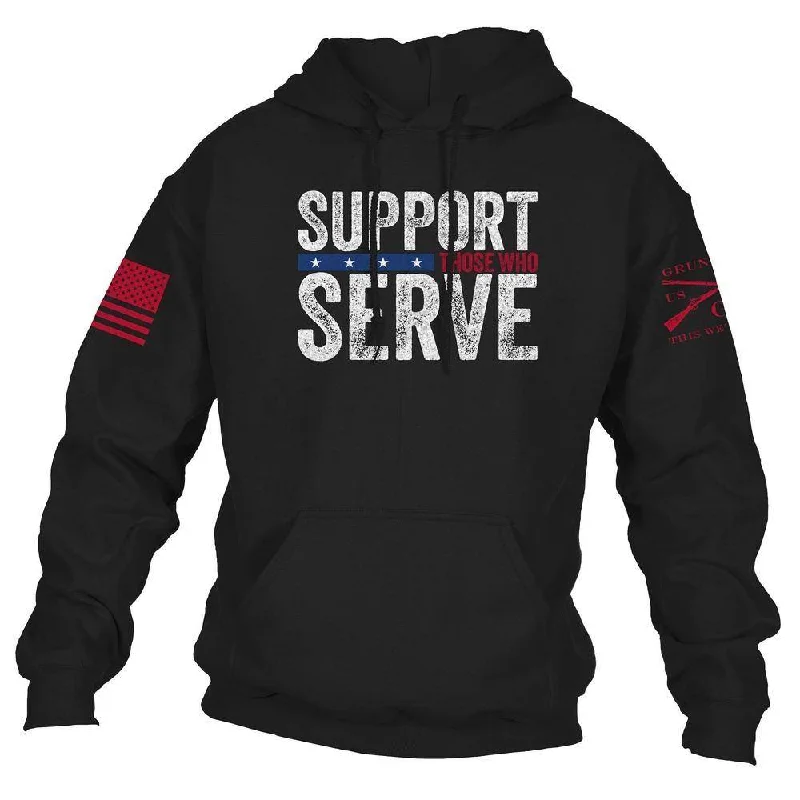 College SweatshirtsMen's Support Those Who Serve Hoodie - Black