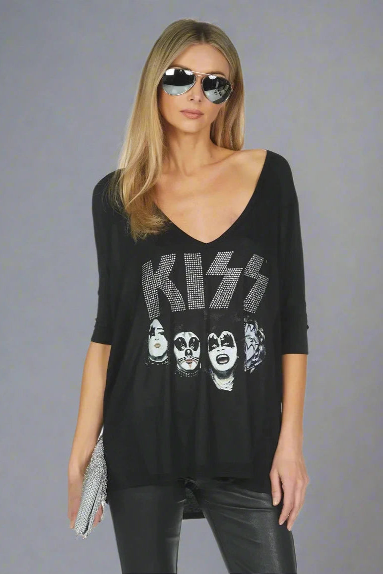 Cropped SweatshirtsLauren Moshi Eva x Kiss Oversized T-Shirt