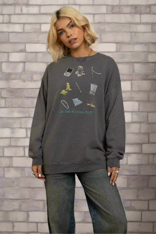 Painted HoodiesDaisy Street Playing Out Oversized Sweatshirt