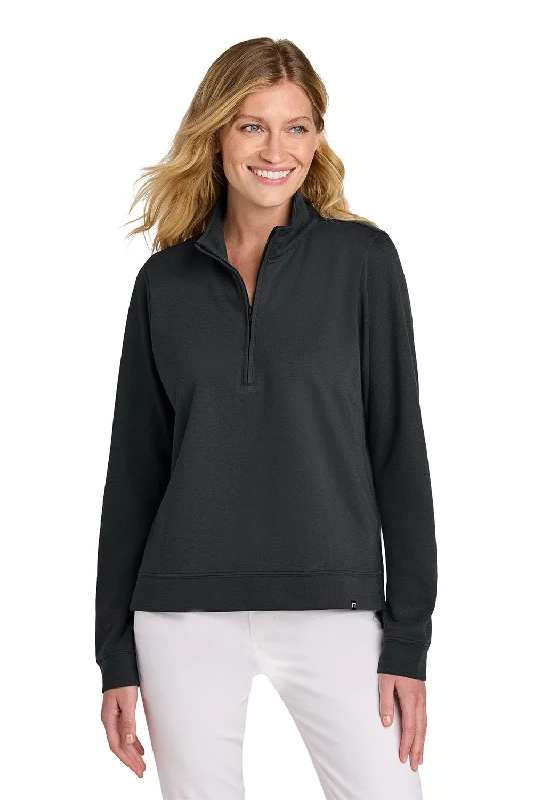 Travel SweatshirtsTravisMathew Womens Coveside Wrinkle Resistant 1/4 Zip Sweatshirt - Black - NEW