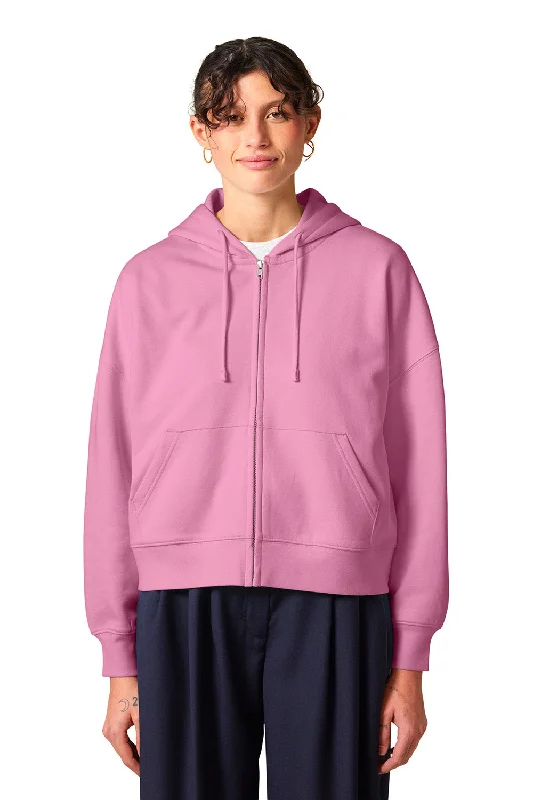 Oversized HoodiesStanley/Stella Womens Ida Full Zip Hooded Sweatshirt Hoodie w/ Pockets - Bubble Pink - NEW