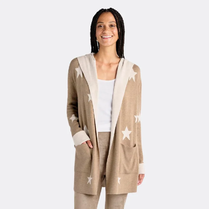 Sydney Reversible Cardigan (Camel + Oat)Belted cardigan