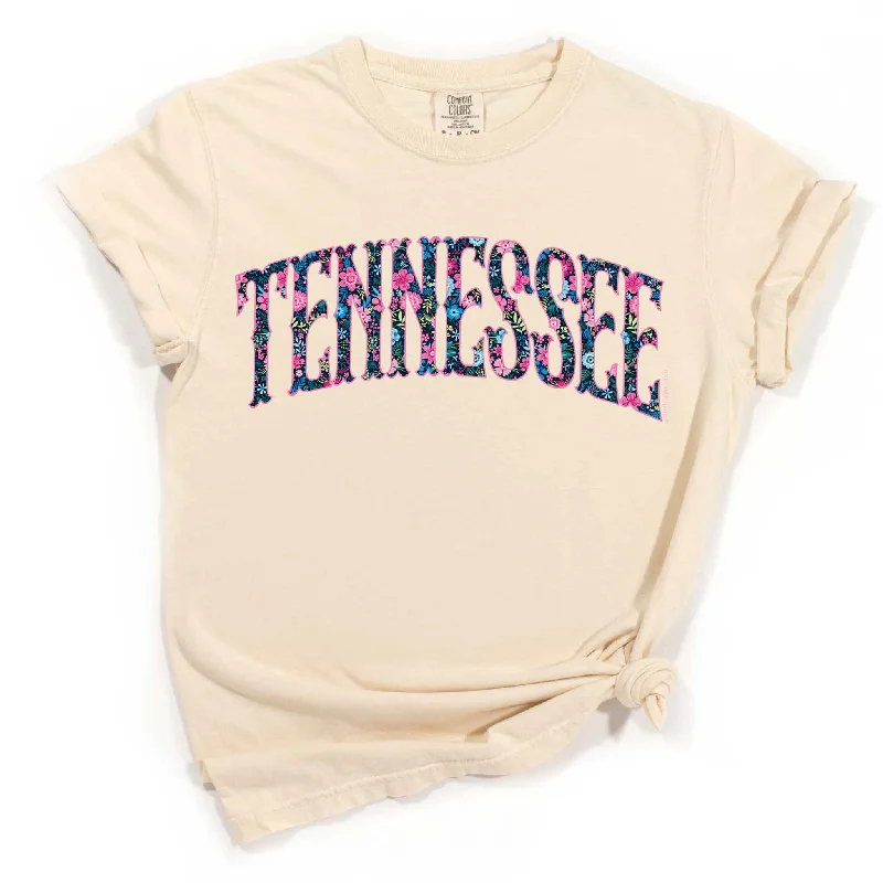 Floral Tennessee Arch Short Sleeve T-ShirtPrinted Short Sleeve TopsPrinted Short Sleeve Tops