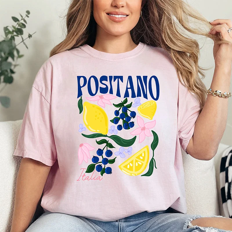 Positano Blueberry Short Sleeve T-ShirtLogo Short Sleeve TopsLogo Short Sleeve Tops