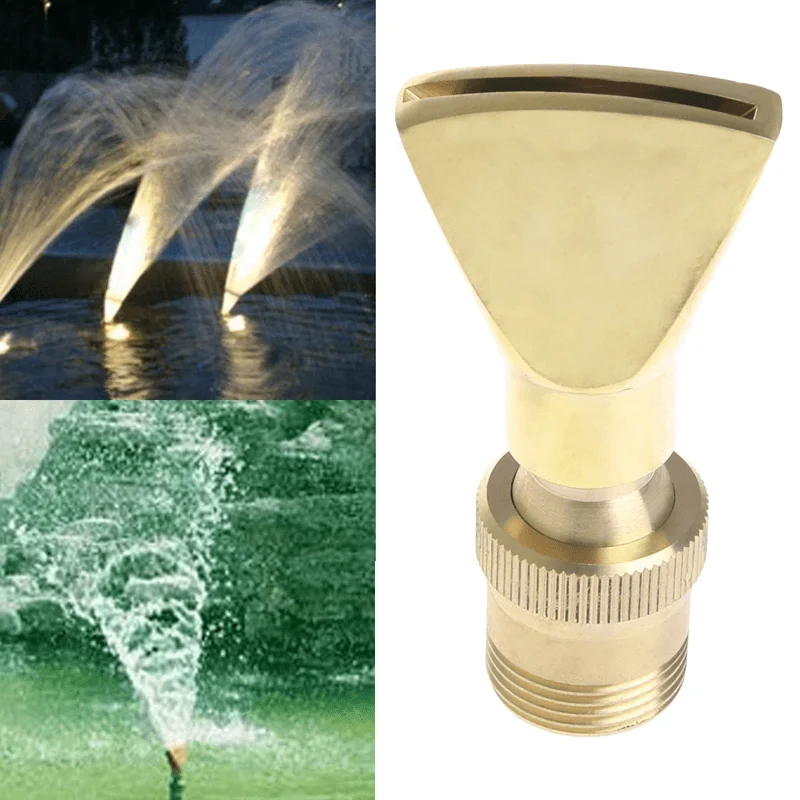 1/2" DN15 3/4" DN20 Garden Brass Fountain Pond Water Nozzle Fan Shape Sprinkler Spray Head