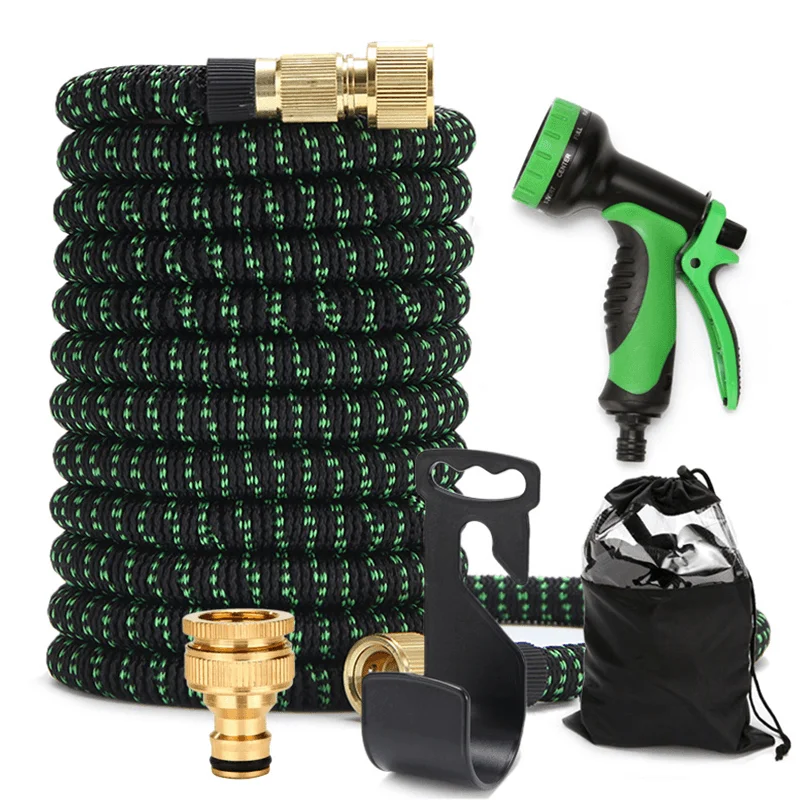 Expandable Flexible Garden Hose Retractable Kink Free Collapsible Lightweighta Water Hose with 3/4" Brass Fittings Function Sprayer Nozzle