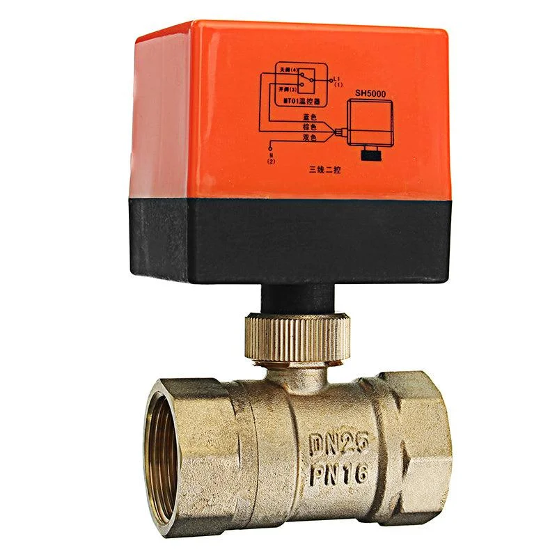 TMOK TK260 1/2" 3/4" 1" 1-1/4" Motorized Electric Brass Ball Valves 3 Wire AC 220V Full Port Valve