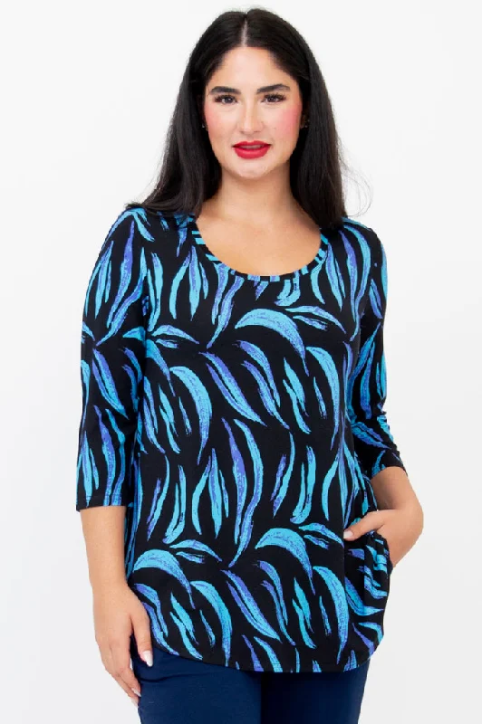 Jazz 3/4 Slv Top, Cubana, Bamboo