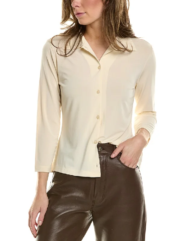 Vince 3/4-Sleeve Button-Up Top