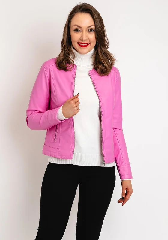 B.young Acom Faux Leather Biker Jacket, Super PinkWindbreakers