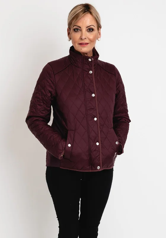 Barbour Womens Yarrow Quilted Jacket, BurgundyParka Jackets