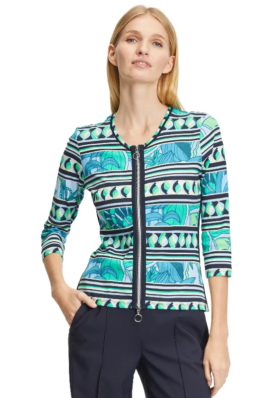 Betty Barclay Ribbed Panel Print Jersey Jacket, MultiSummer Jackets