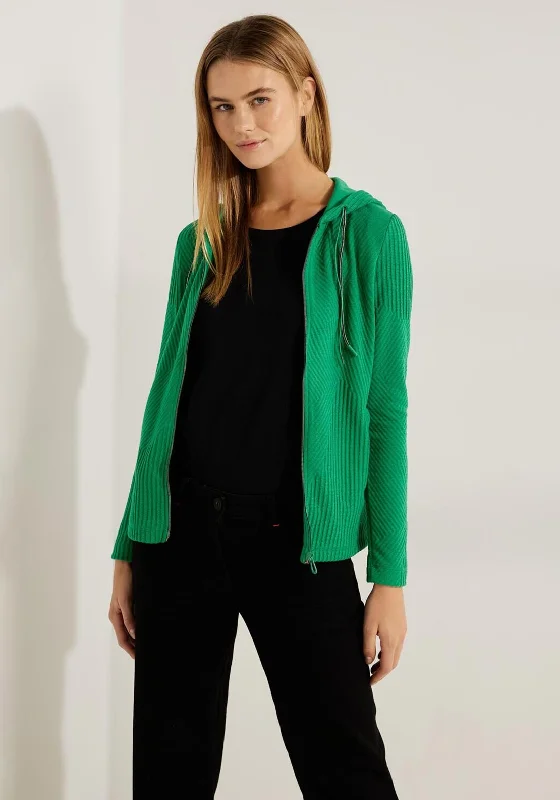 Cecil Drawstring Ribbed Jacket, Cosy GreenField Jackets