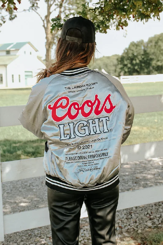 Coors Light Official TM Varsity Jacket - SilverFishing Jackets