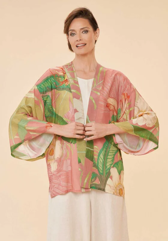 Powder Delicate Tropical One Size Kimono Jacket, CandyLuxury Jackets